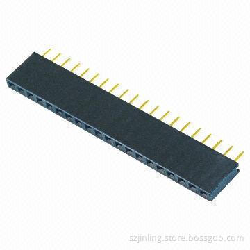 2.54mm Female Header, Straight Angle Single Row PC 3.2, 3.0A Current Rating